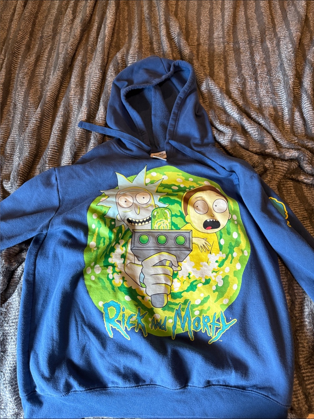 Adult Swim Rick and Morty Kids Blue Hoodie